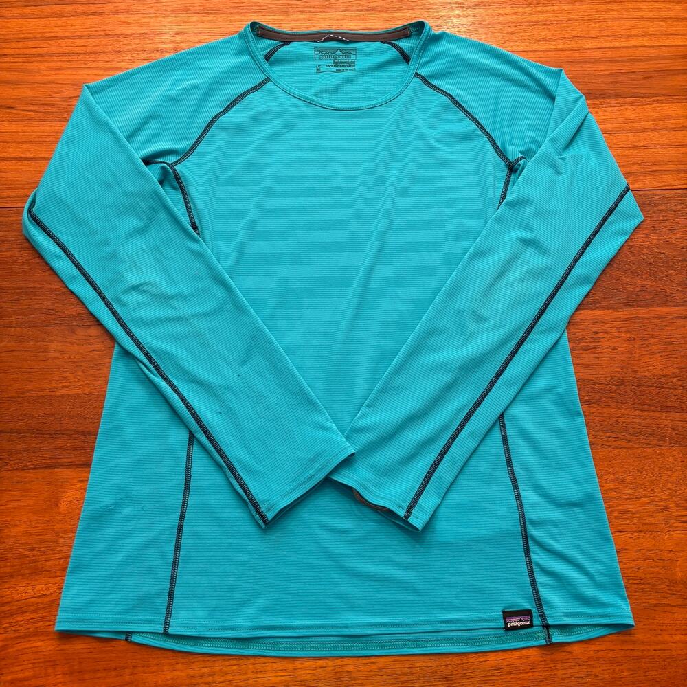 Patagonia Women's Capilene Baselayer Teal Long Sleeve Shirt size Medium